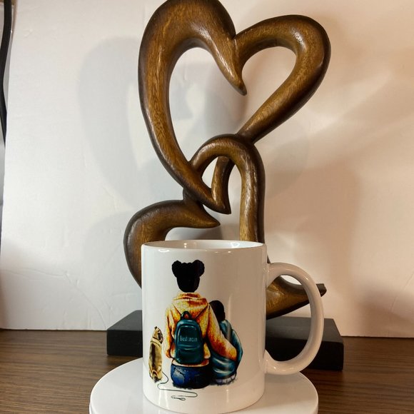 Custom made Coffee Mug-Dishwasher safe Ladie & Pug. NWT - Picture 1 of 2